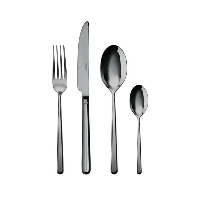 Servizio 24 Pezzi Monoblocco Linear PVD Black