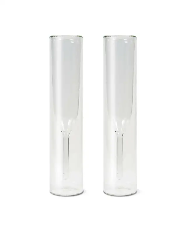 Set 2 Calici flute a doppia parete in vetro WD LifeStyle