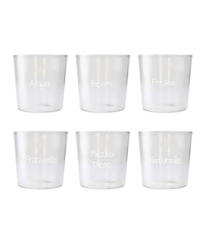 Set 6 Bicchieri in vetro con aforismi WD LifeStyle