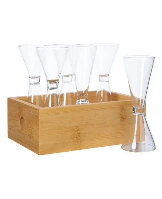 Set grappa 6 bicchierini con box in legno Nature Sagaform