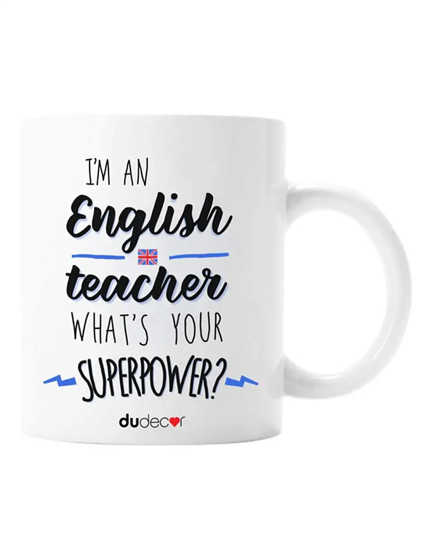 TAZZA MUG IN CERAMICA ENGLISH TEACHER BIANCO 250 ML dudecor