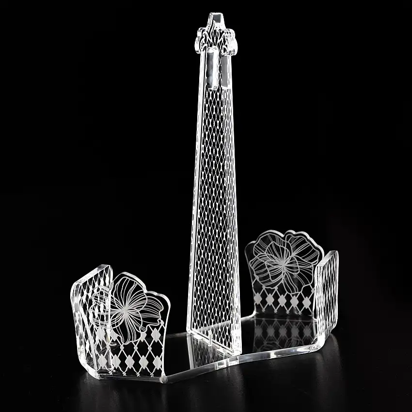 Vesta Home  Portabicchieri Doppio con decoro Trasparente Le Jardin