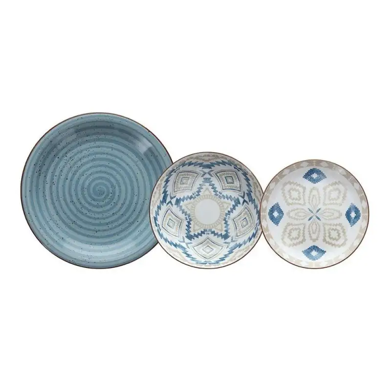 Tognana set 18 piatti Casablanca Metropolis blu e beige
