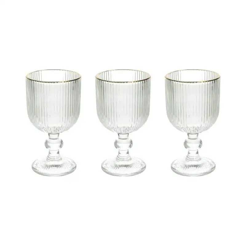 Tognana set 3 calici vino Eclipse con filo oro 260cc