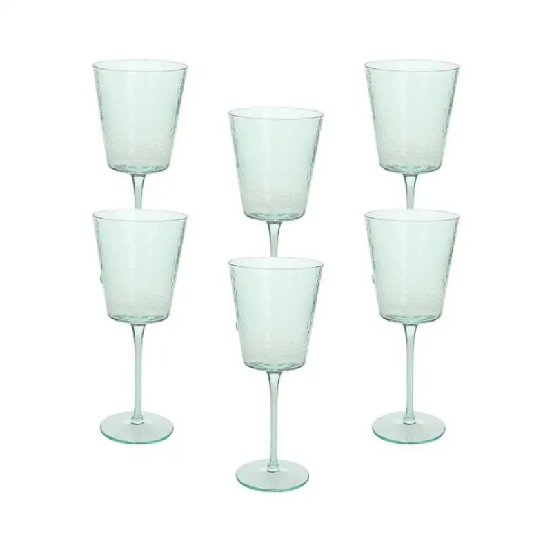 Tognana set 6 calici vino in vetro Alice verde 370cc