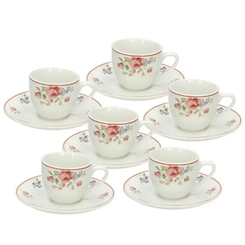 Tognana set 6 tazze caffè con piattino Poema Camargue