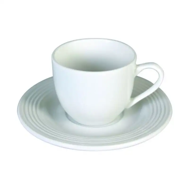 Tognana set 6 tazze caffè con piattino Polis Circles in porcellana bianca