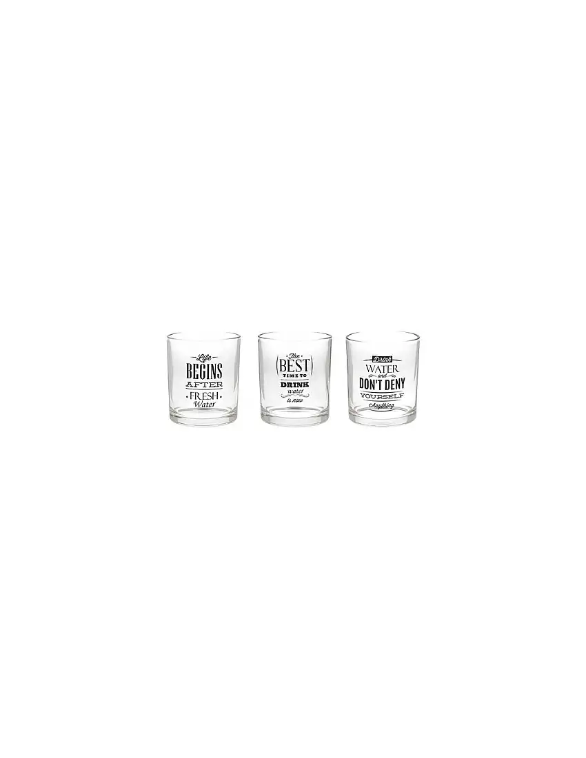 TOGNANA Set bicchieri Acqua 3pz LET'S PARTY Trasparente D. 8 x h. 9...