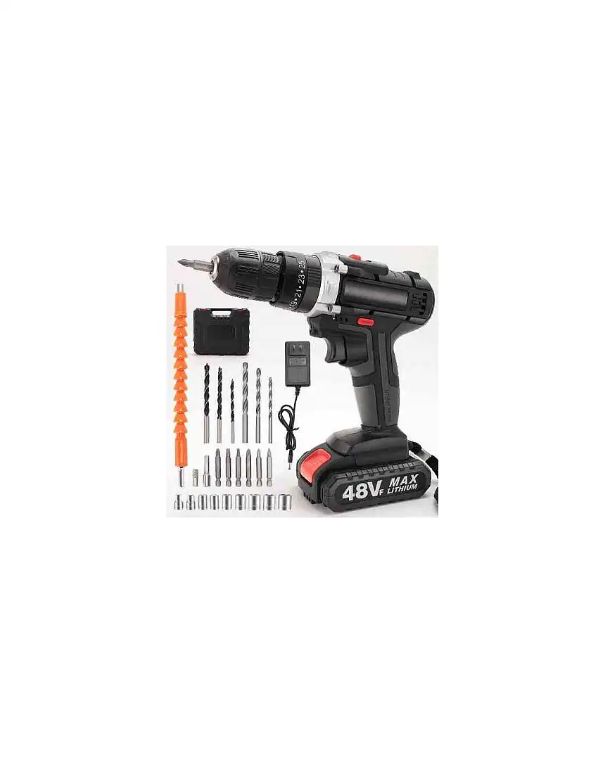 TRAPANO ELETTRICO A BATTERIA 48V - SET COMPLETO - 2 VELOCITA VARIABILI