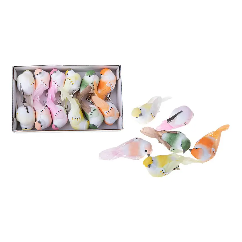 Animale decorativo Uccellini con clip piccoli • 10 cm
