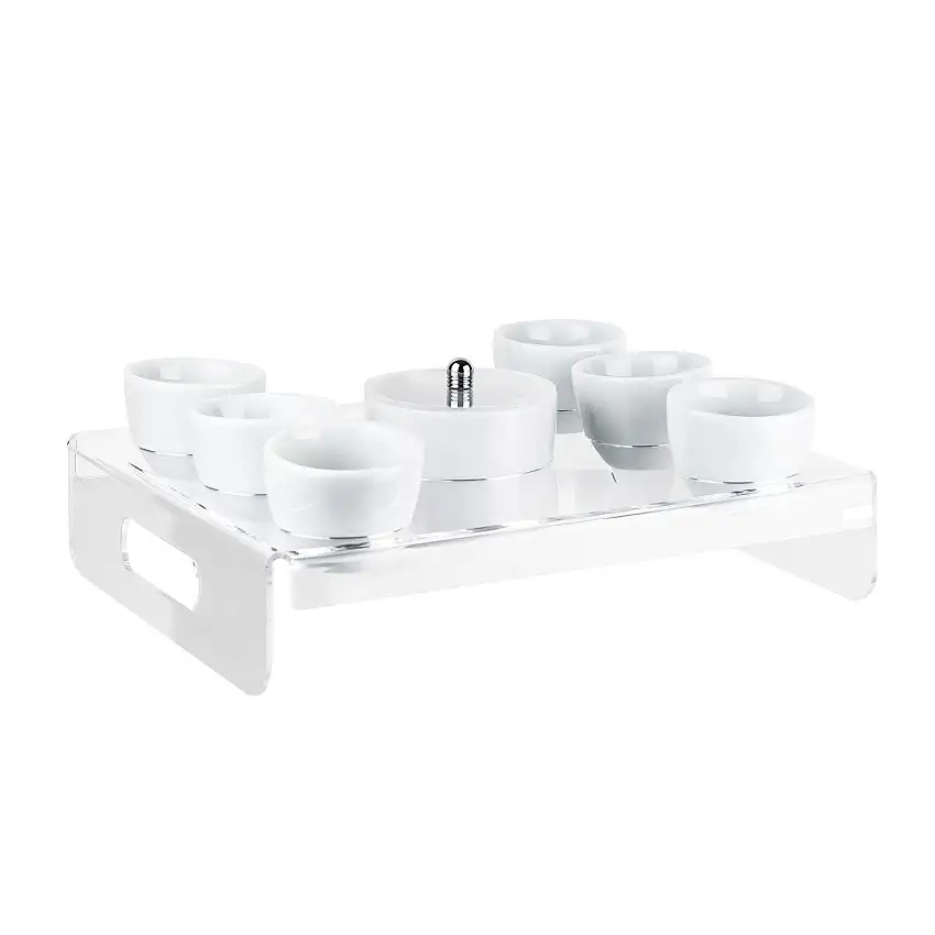 Vesta Home  Vassoio Like Water Trasparente 6 tazze con Zuccheriera