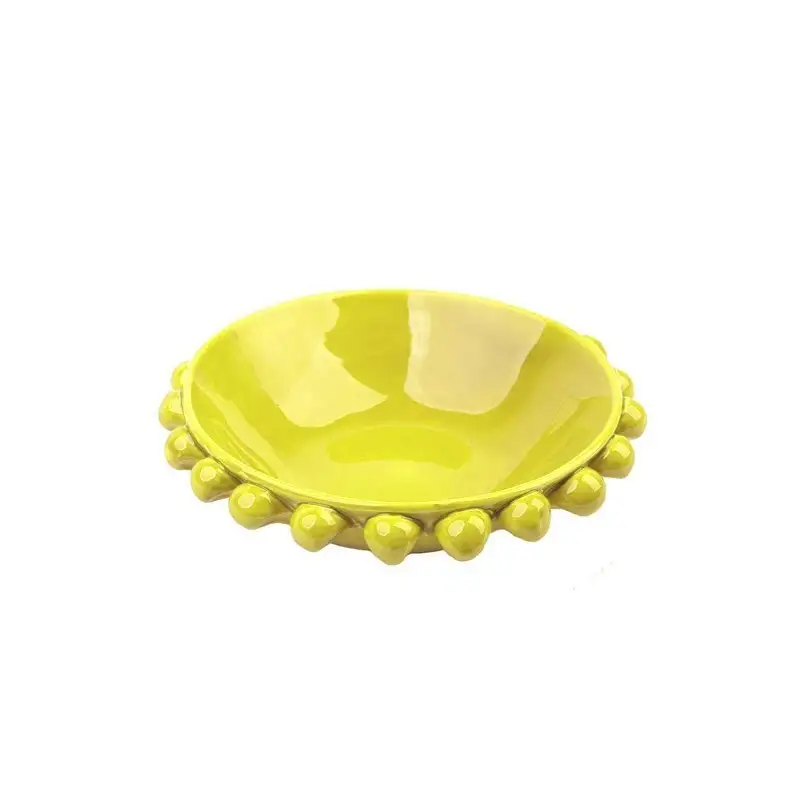 Verus Ceramiche centrotavola pigna monofila giallo 15cm