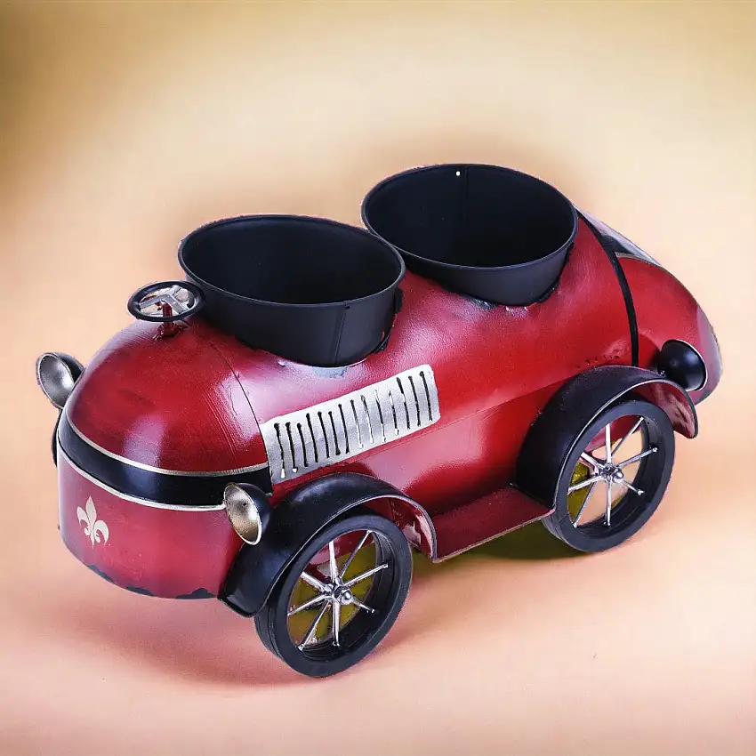 Auto d'epoca con 2 vasi • 50 cm