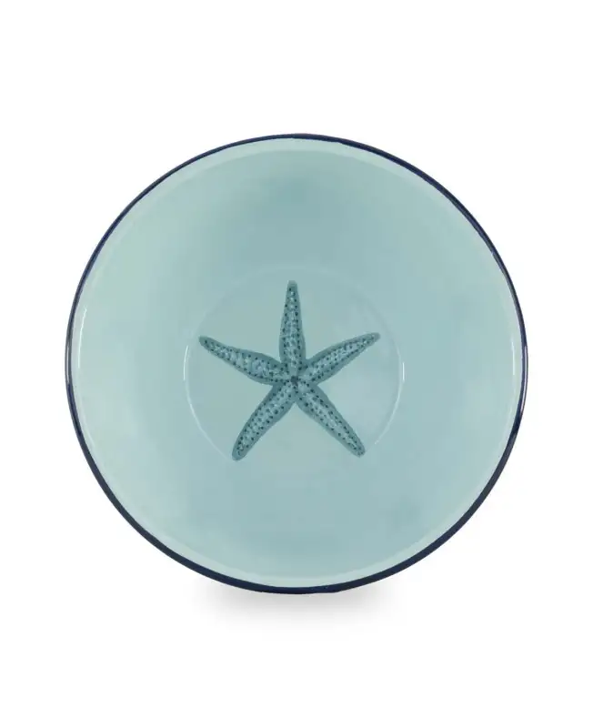 WD Lifestyle insalatiera in latta smaltata azzurro stile retrò Stella Marina