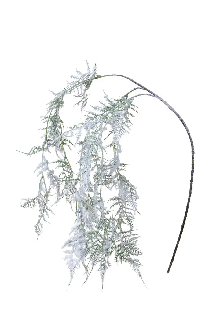 2 Pezzi • Asparagus cadente per 3 con neve glitter • 120 cm