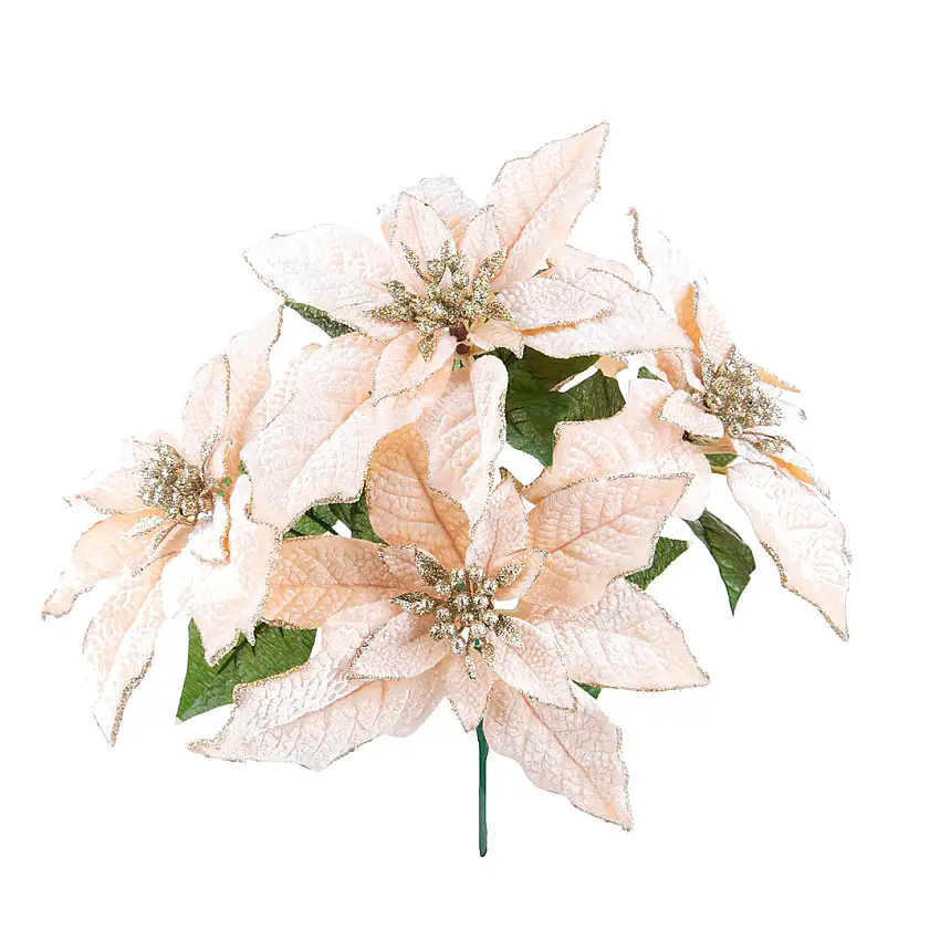 Stella natale per 5 dirmazioni con glitter • 23 cm