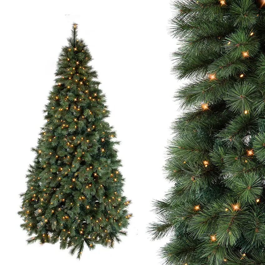 Albero di Natale Verde Colorado in pvc con 500 led • 215 cm